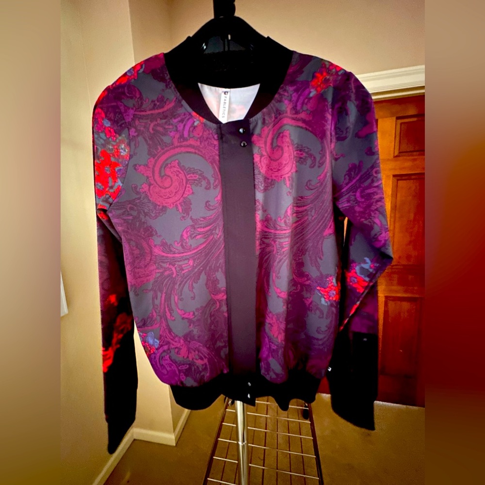 Fabletics Ithaca Floral Bomber Jacket Size S - image 2